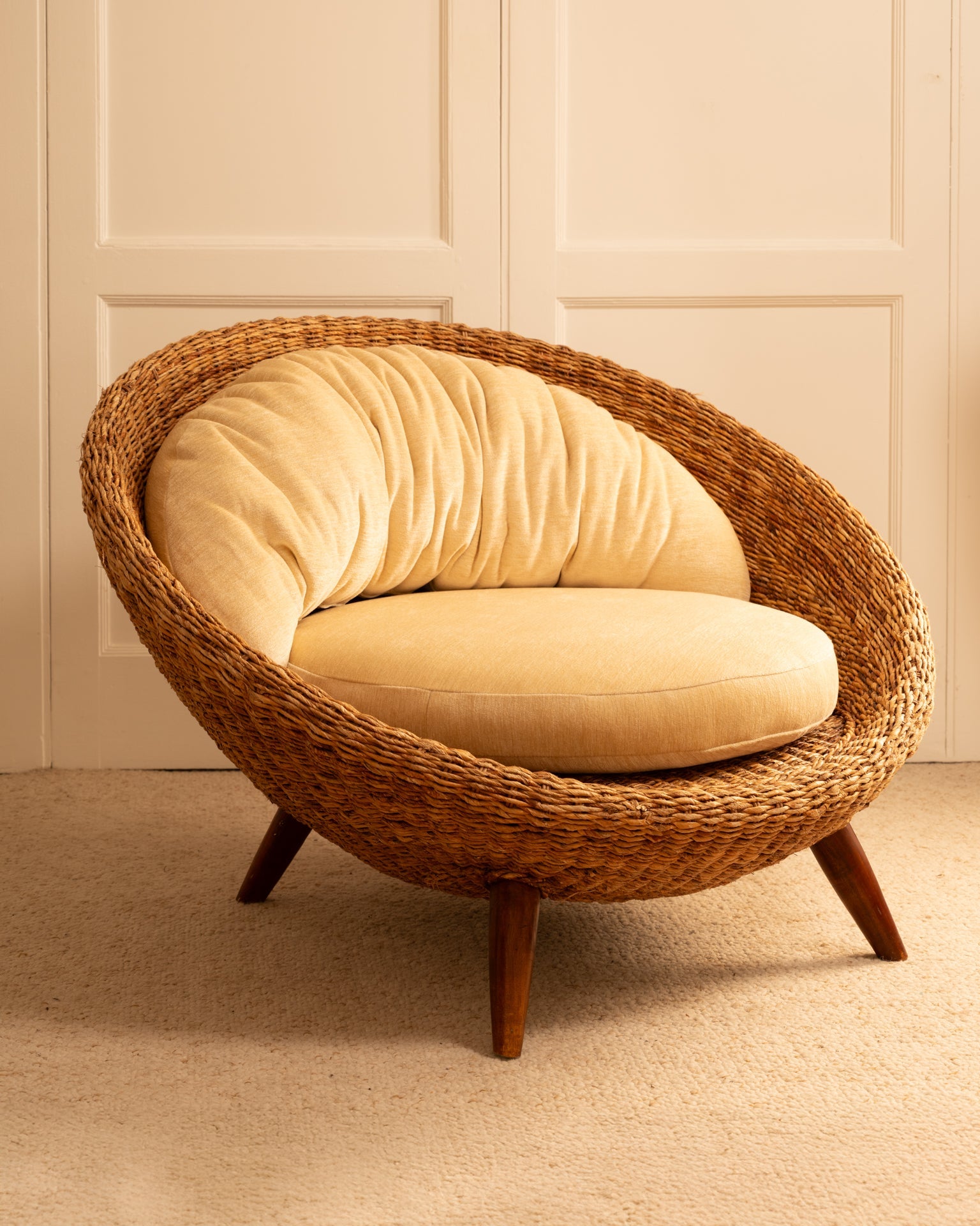 Rattan Round Chair, 1970s Chairs