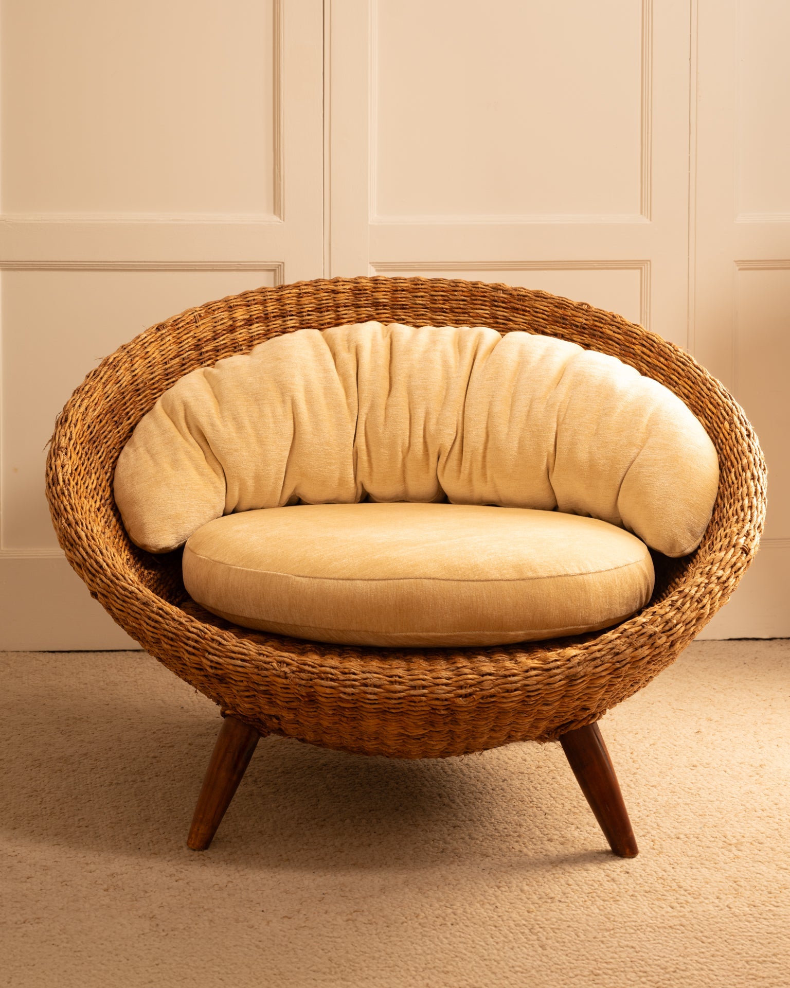 Rattan Round Chair, 1970s Chairs