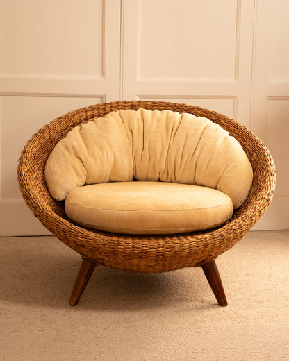 Rattan Round Chair, 1970s Chairs