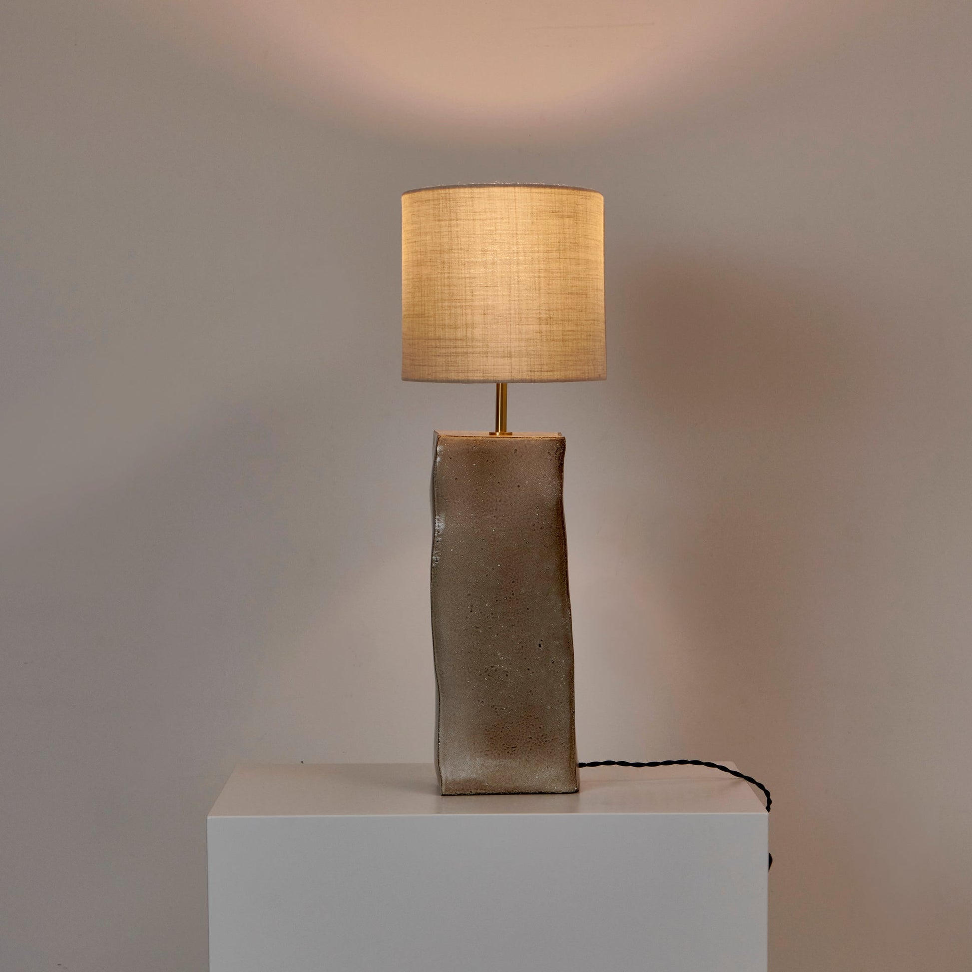 Rectangular Ceramic Lamp in Coral White Table Lamps