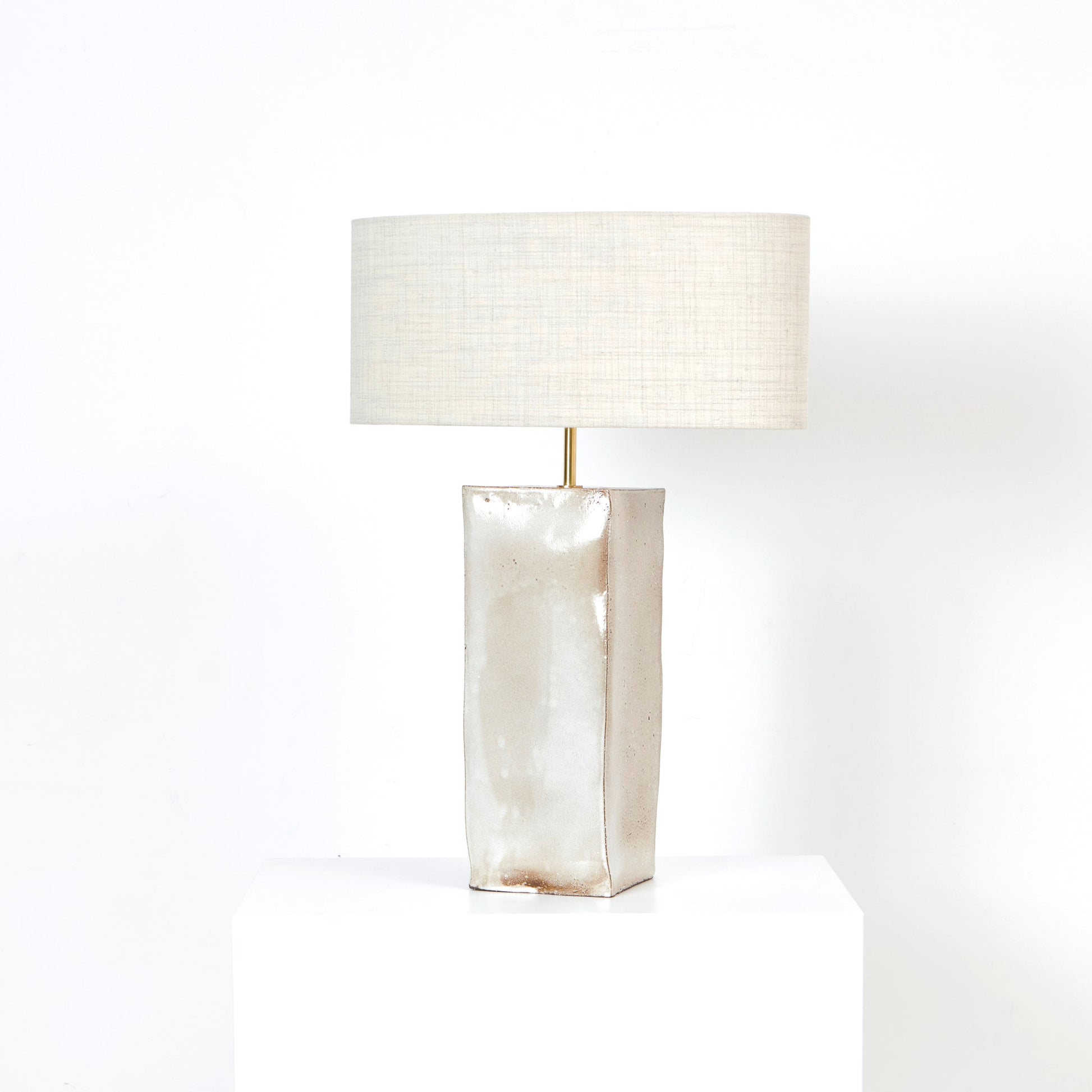 Rectangular Ceramic Lamp in Coral White Table Lamps