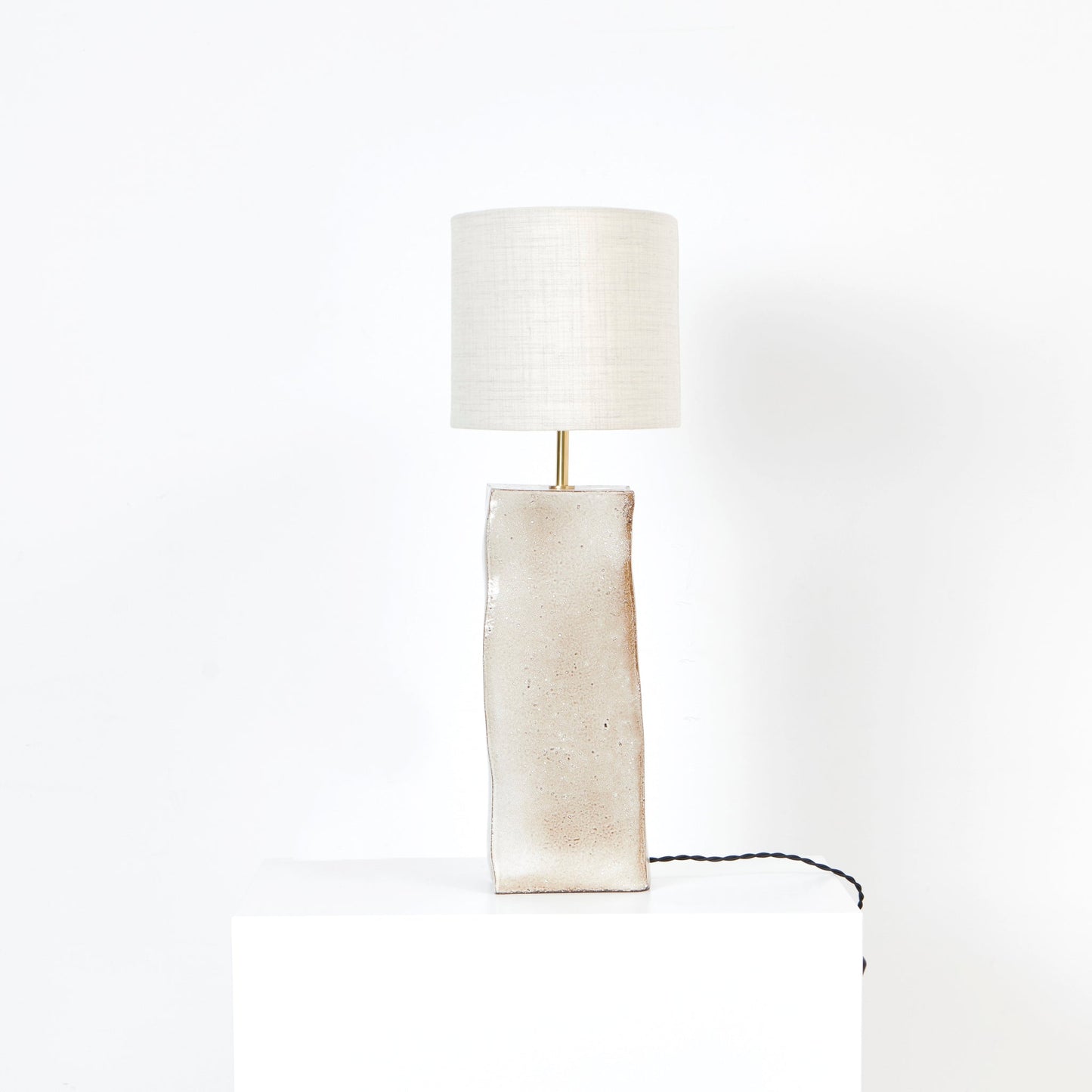 Rectangular Ceramic Lamp in Coral White Table Lamps