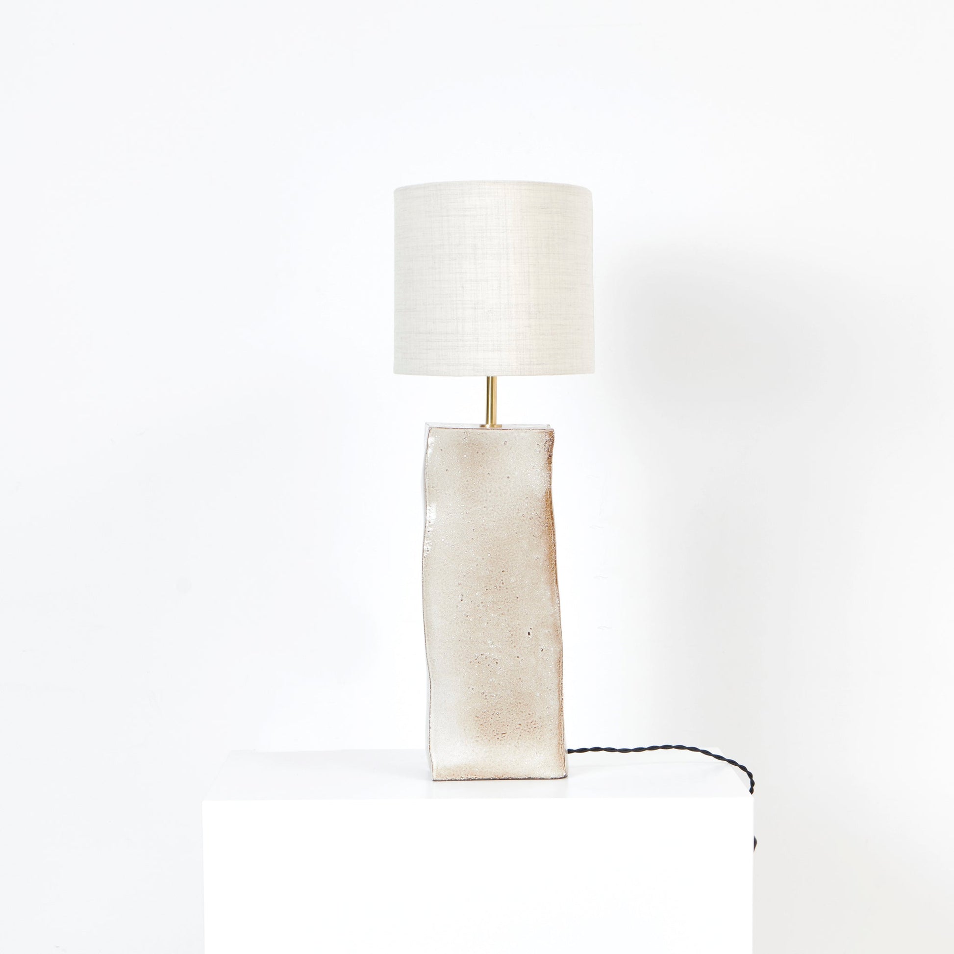 Rectangular Ceramic Lamp in Coral White Table Lamps