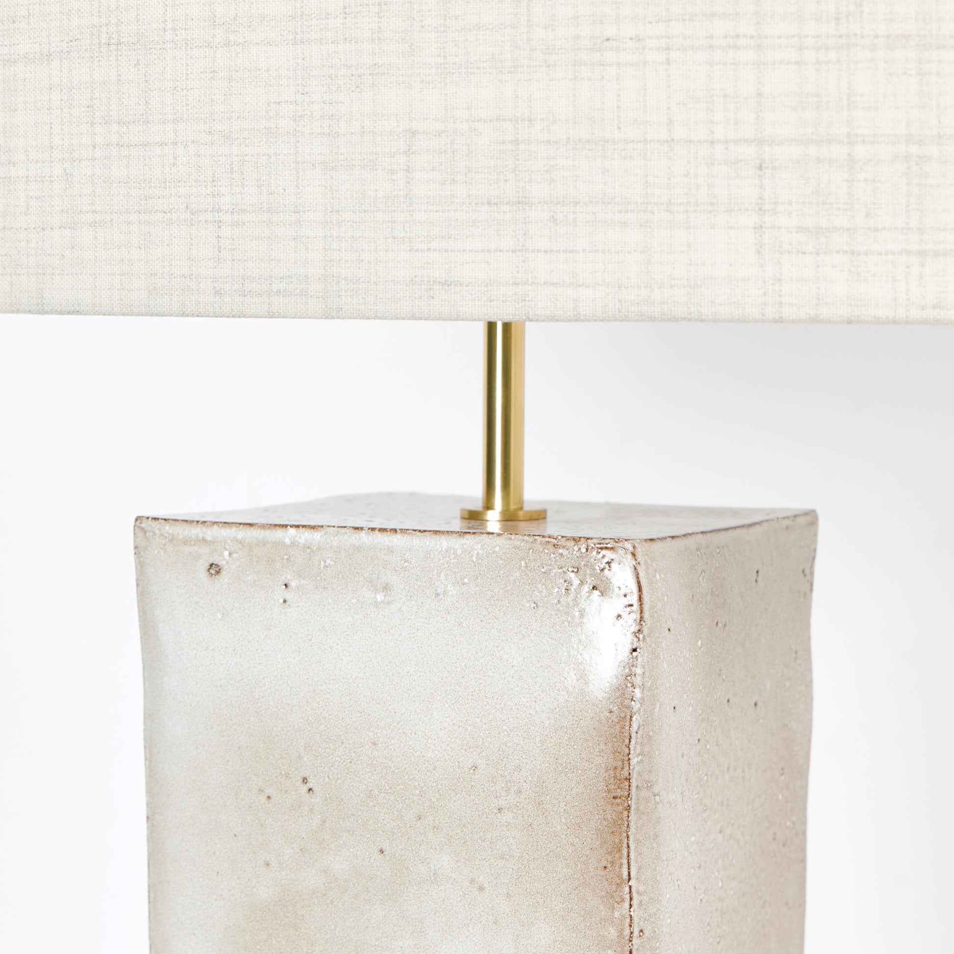 Rectangular Ceramic Lamp in Coral White Table Lamps