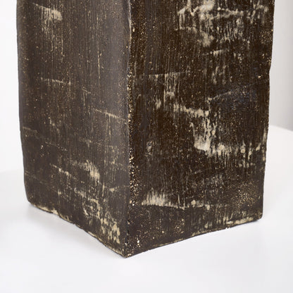 Rectangular Ceramic Lamp in Cracked Brown Table Lamps