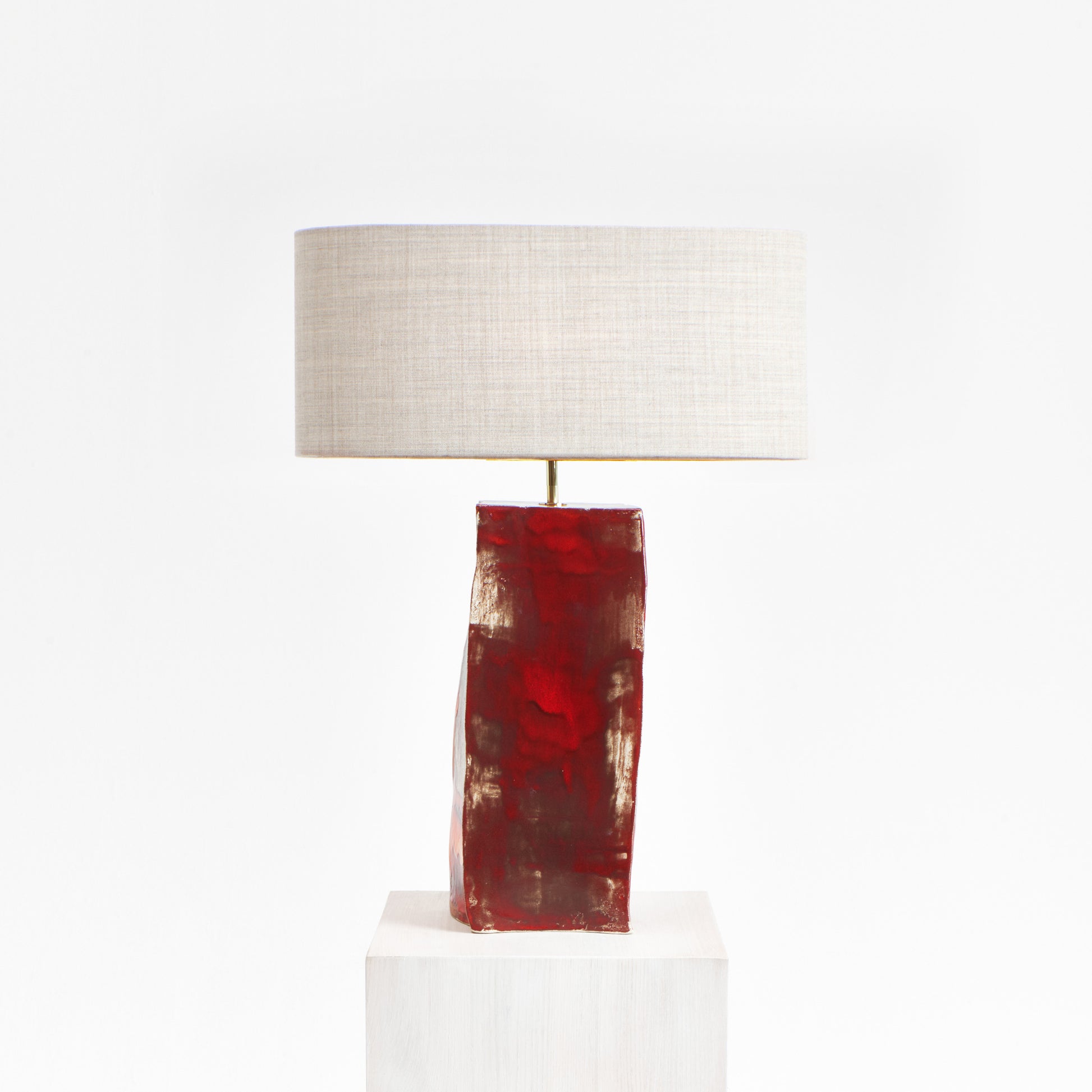 Rectangular Ceramic Light in Burned Red by Project 213A Table Lamps