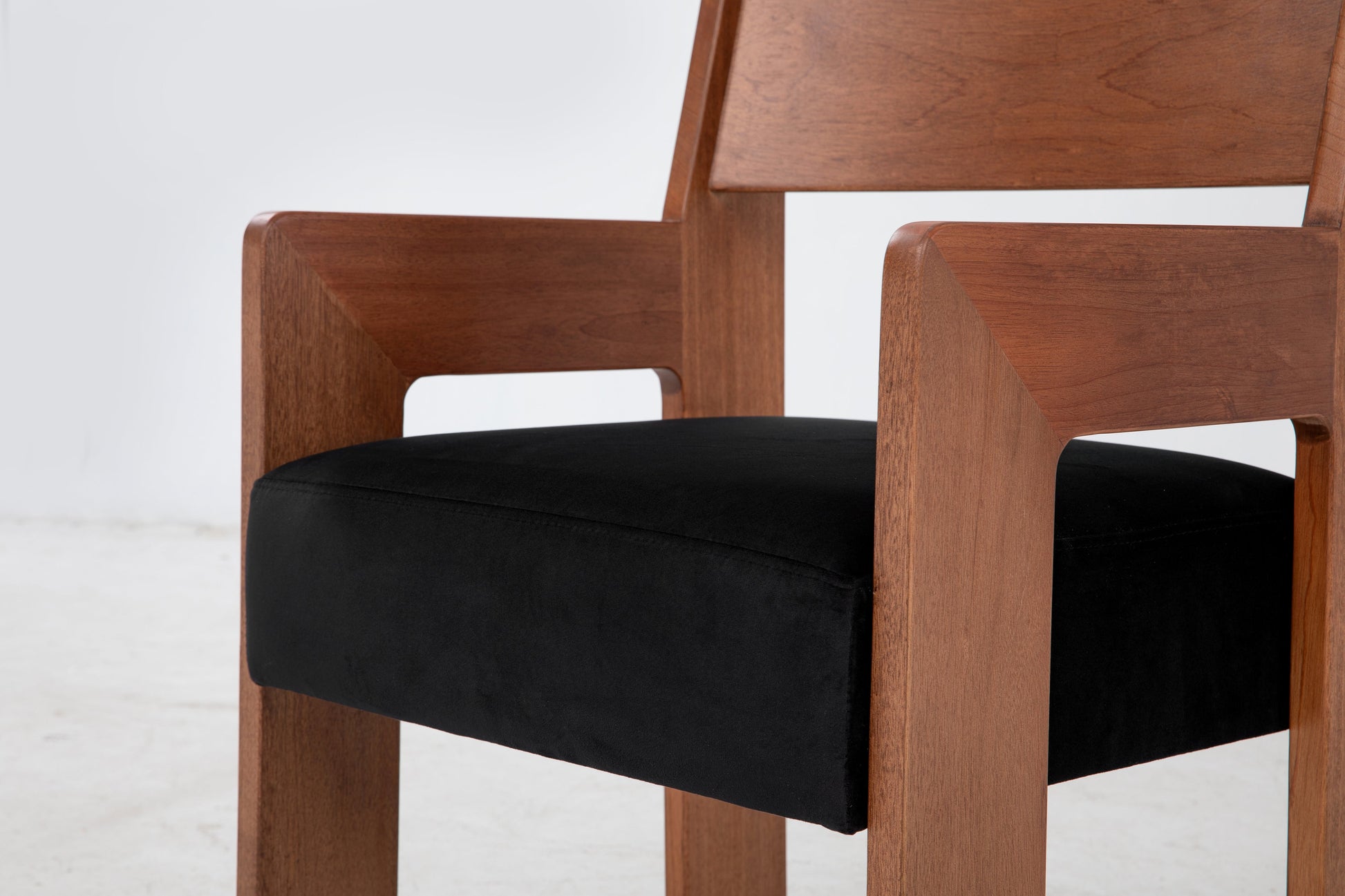 Reka Armchair in Amber and Black Velvet by Sun at Six Chairs