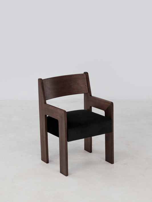 Reka Armchair in Cocoa and Black Velvet  by Sun at Six Chairs