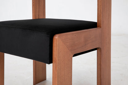 Reka Side Chair in Amber and Black Velvet Side Chairs