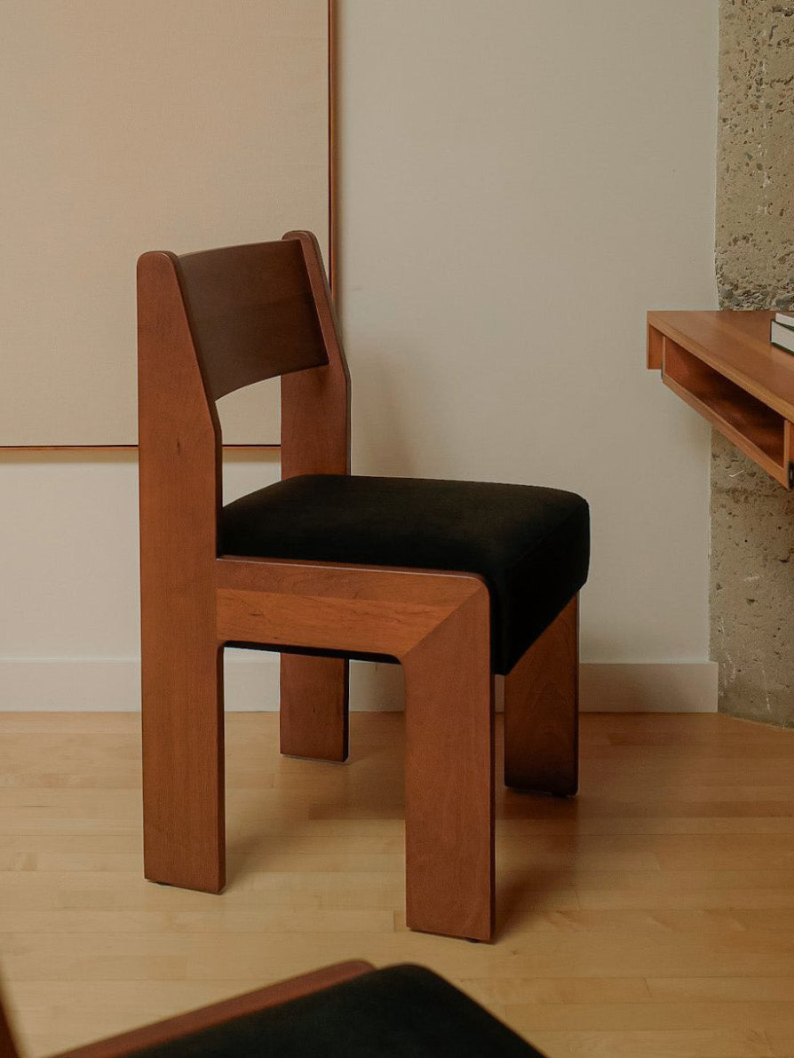 Reka Side Chair - Amber/Black Velvet