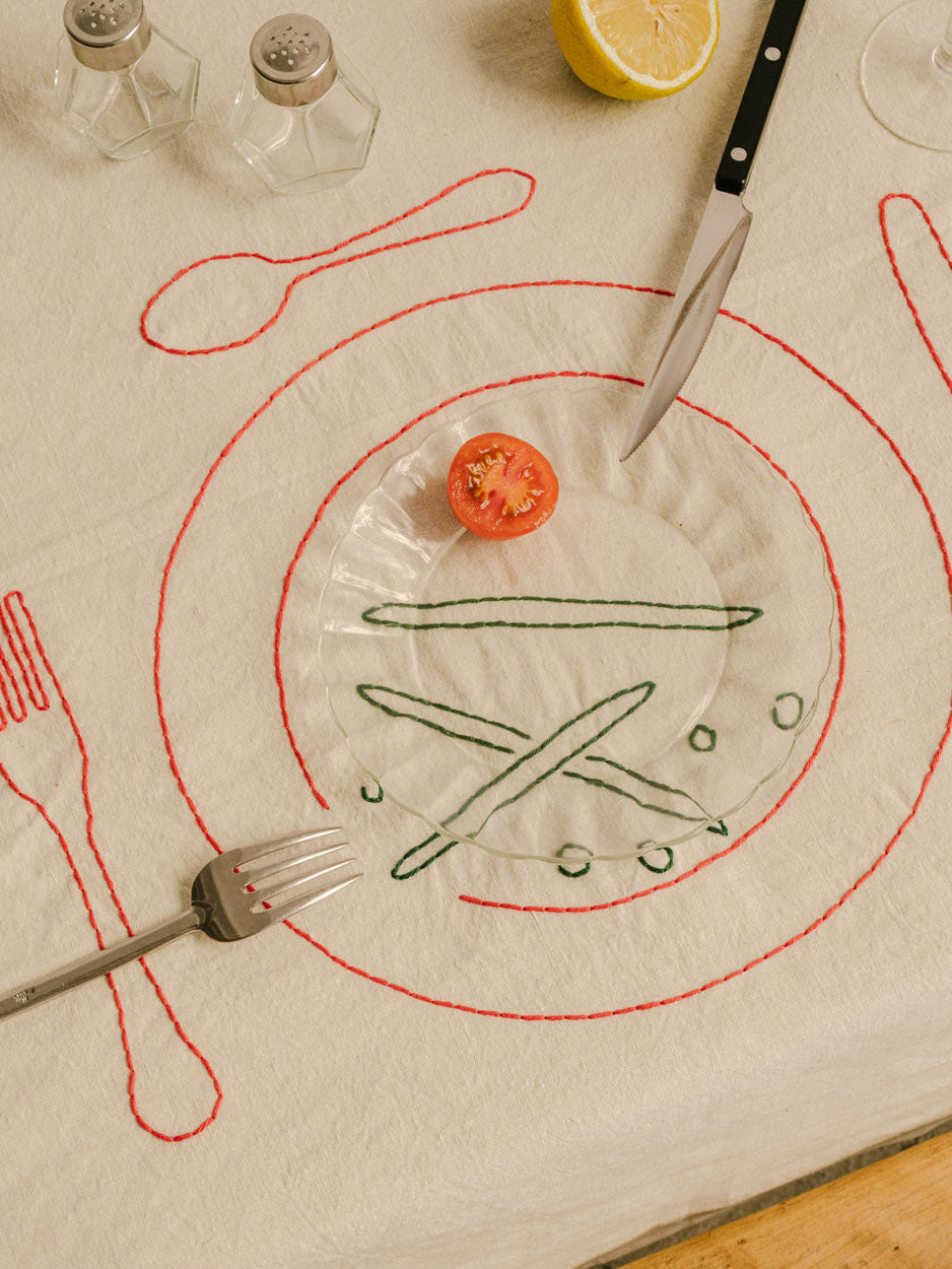 Repas du Bistrot Tablecloth - Red Table Linens