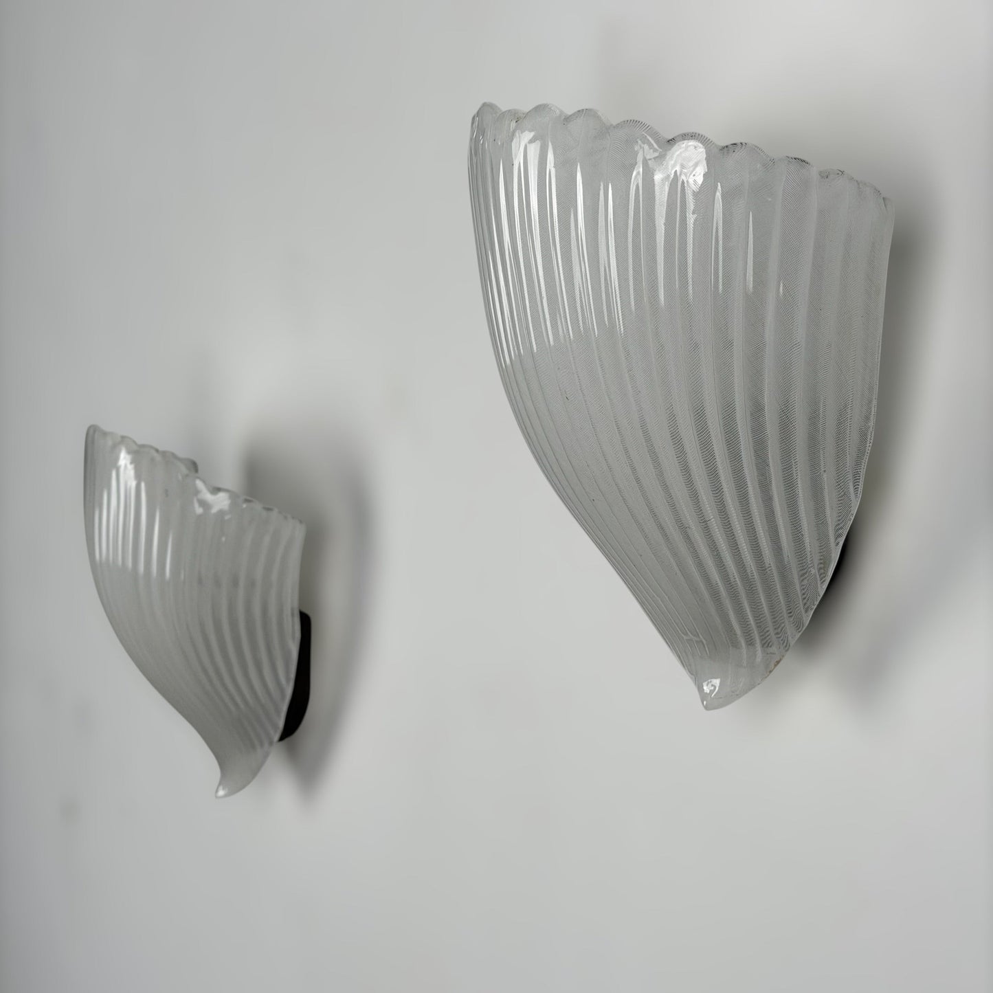 Pair of Model 5777 "Reticello" Wall Sconces by Carlo Scarpa for Venini, 1930s Sconces