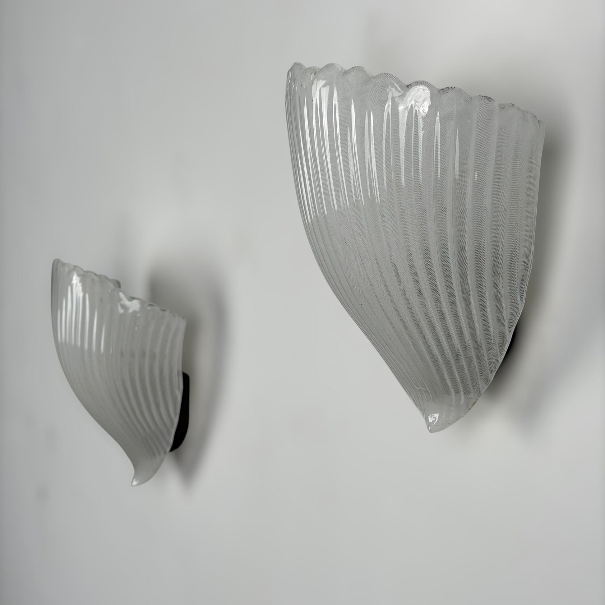 Pair of Model 5777 "Reticello" Wall Sconces by Carlo Scarpa for Venini, 1930s Sconces