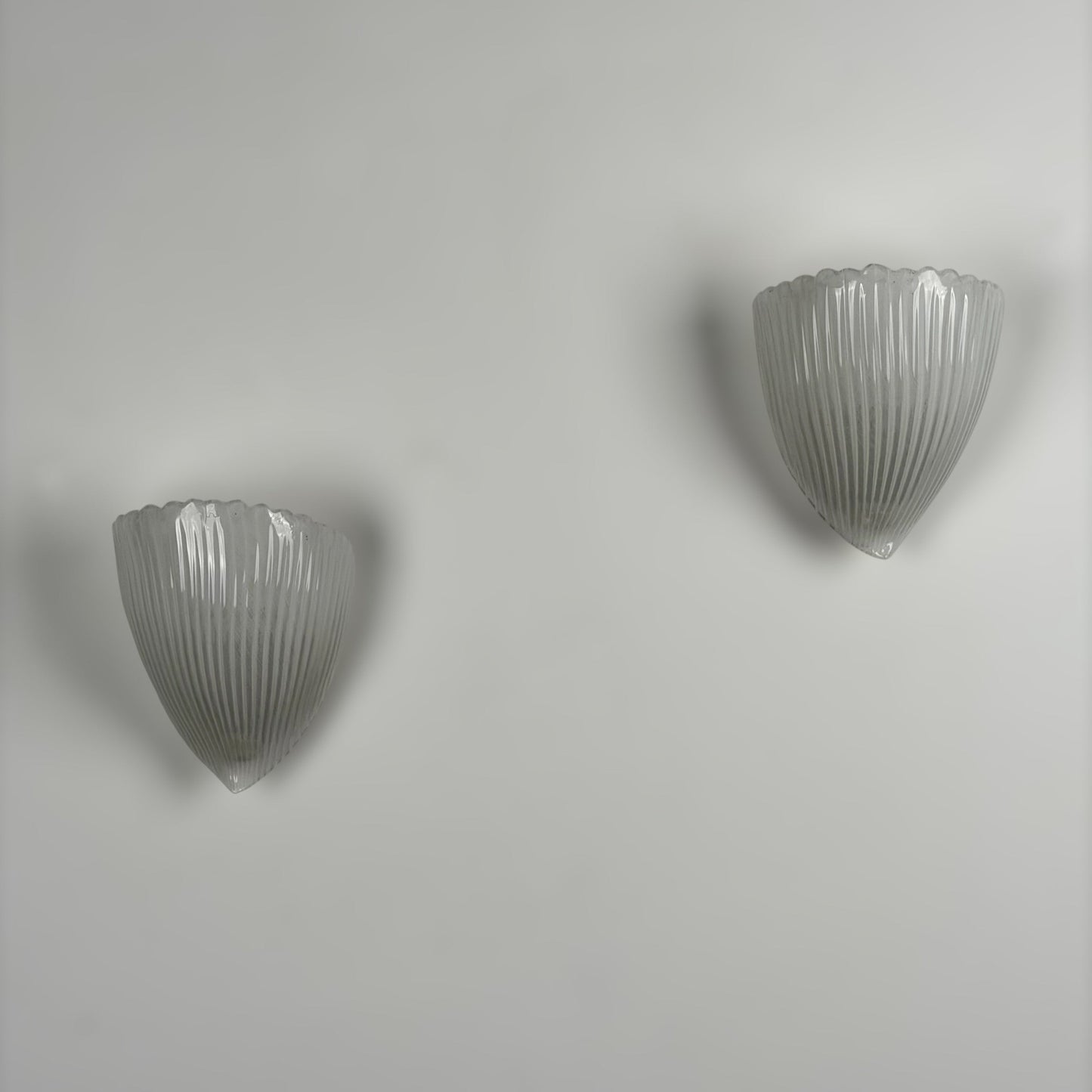 Pair of Model 5777 "Reticello" Wall Sconces by Carlo Scarpa for Venini, 1930s Sconces