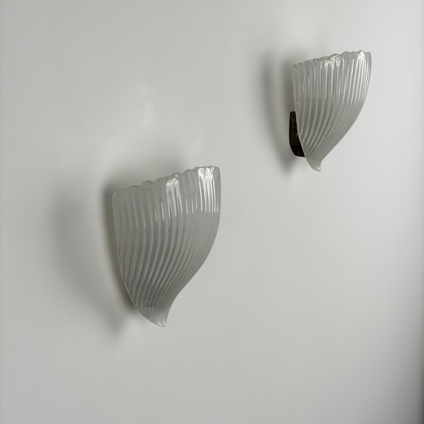 Pair of Model 5777 "Reticello" Wall Sconces by Carlo Scarpa for Venini, 1930s Sconces