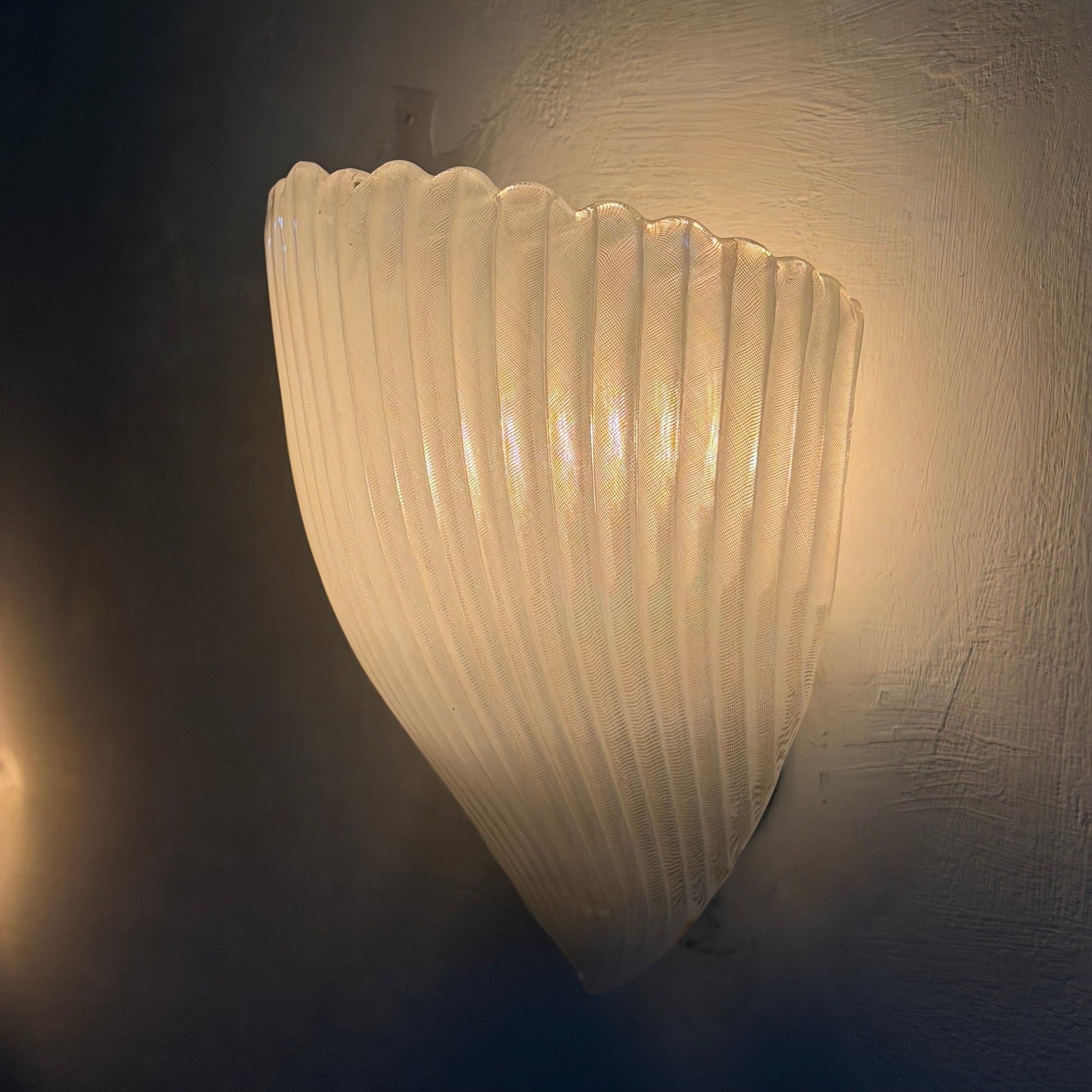 Pair of Model 5777 "Reticello" Wall Sconces by Carlo Scarpa for Venini, 1930s Sconces