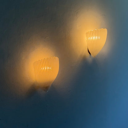 Pair of Model 5777 "Reticello" Wall Sconces by Carlo Scarpa for Venini, 1930s Sconces