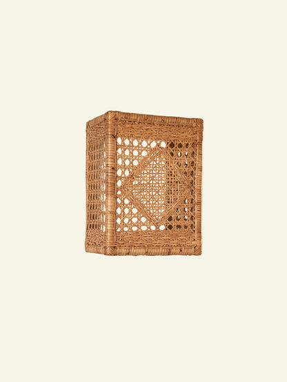 Retro Wall Light Shade, Natural, front view on a plain ground