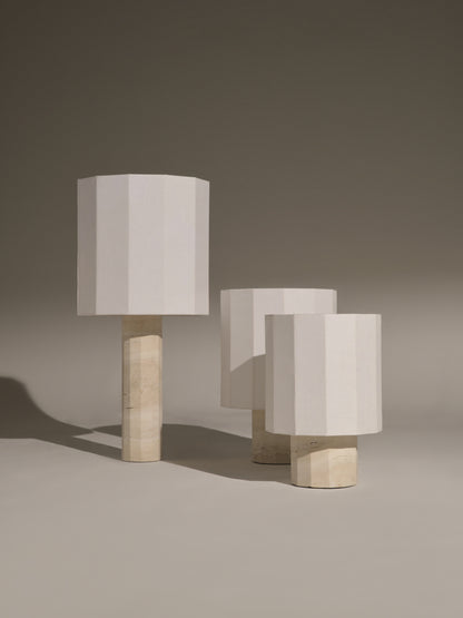Roma Dodecagon Table Lamp in White by Nassi Table Lamps