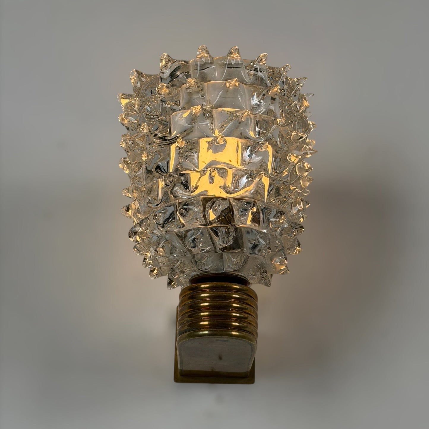 Pair of "Rostrato" Murano Glass Wall Sconces by Ercole Barovier for Barovier & Toso, 1940s Sconces