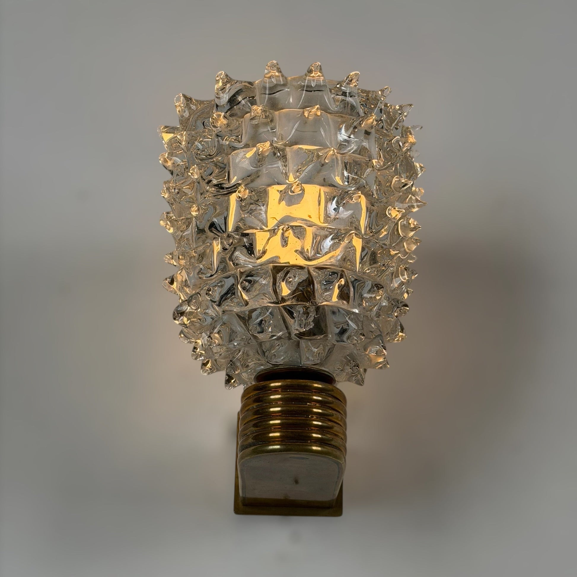 Pair of "Rostrato" Murano Glass Wall Sconces by Ercole Barovier for Barovier & Toso, 1940s Sconces