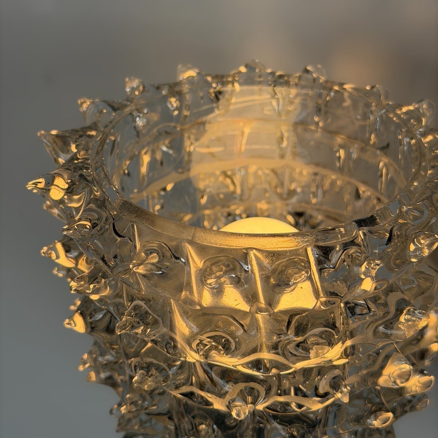 Pair of "Rostrato" Murano Glass Wall Sconces by Ercole Barovier for Barovier & Toso, 1940s Sconces