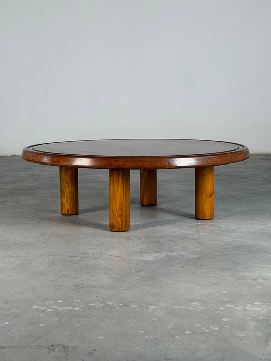 Round Pine Coffee Table, Charlotte Perriand for Les Arcs Design, France, 1960s Coffee Tables