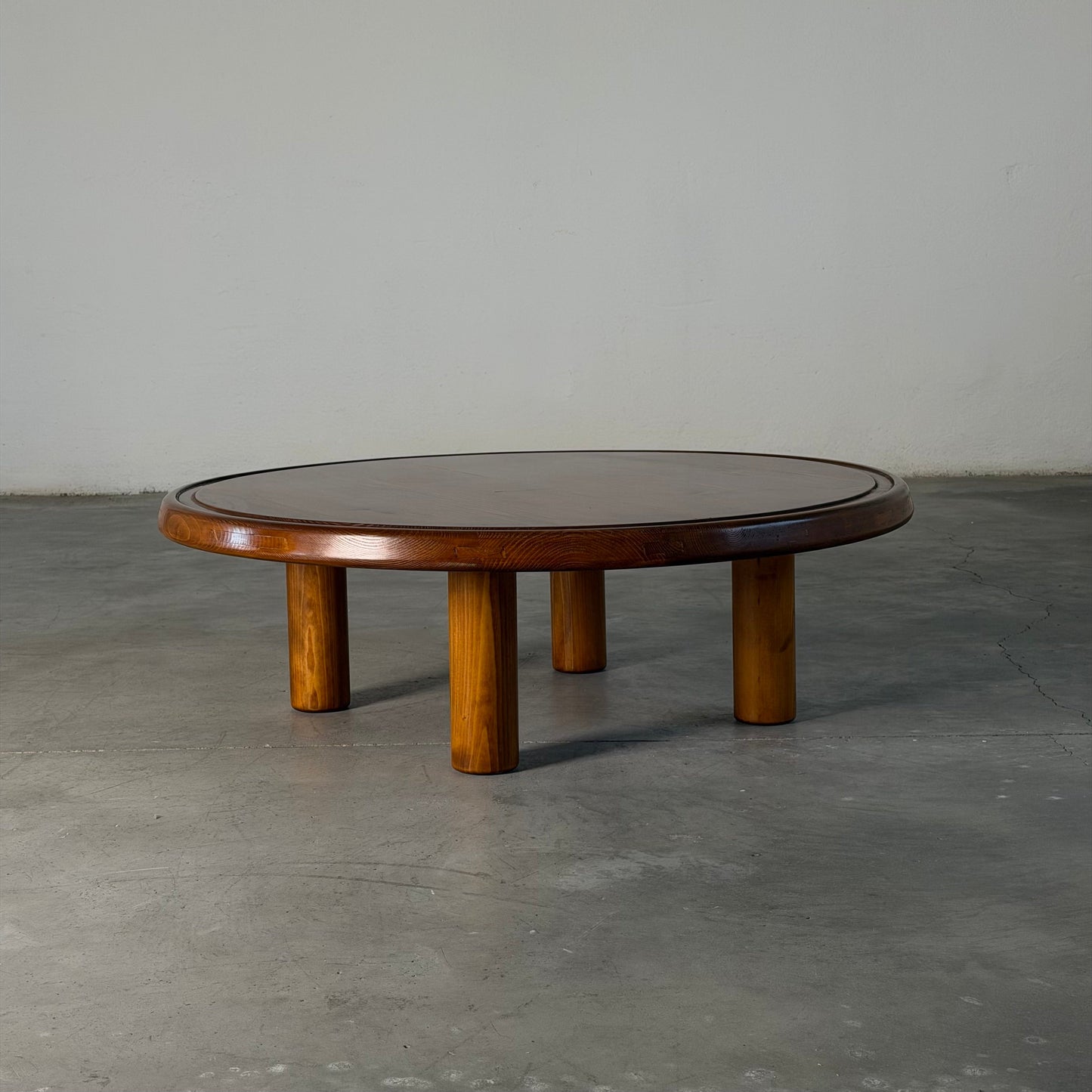Round Pine Coffee Table, Charlotte Perriand for Les Arcs Design, France, 1960s Coffee Tables
