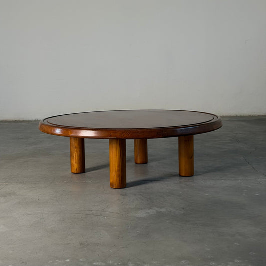 Round Pine Coffee Table, Charlotte Perriand for Les Arcs Design, France, 1960s Coffee Tables
