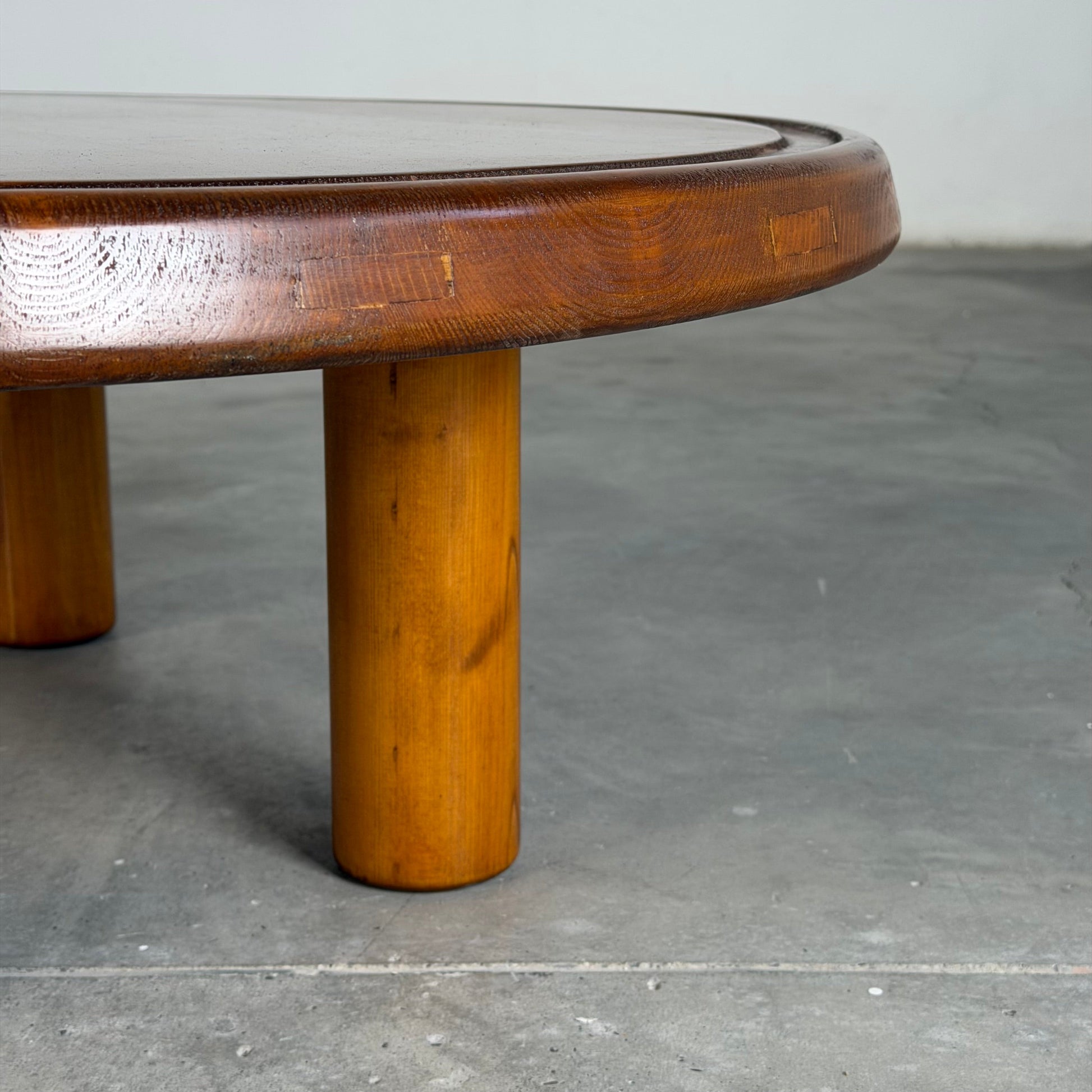 Round Pine Coffee Table, Charlotte Perriand for Les Arcs Design, France, 1960s Coffee Tables