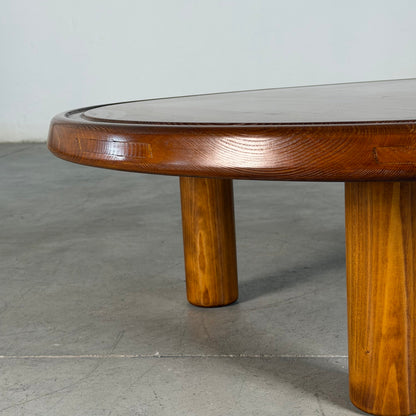 Round Pine Coffee Table, Charlotte Perriand for Les Arcs Design, France, 1960s Coffee Tables