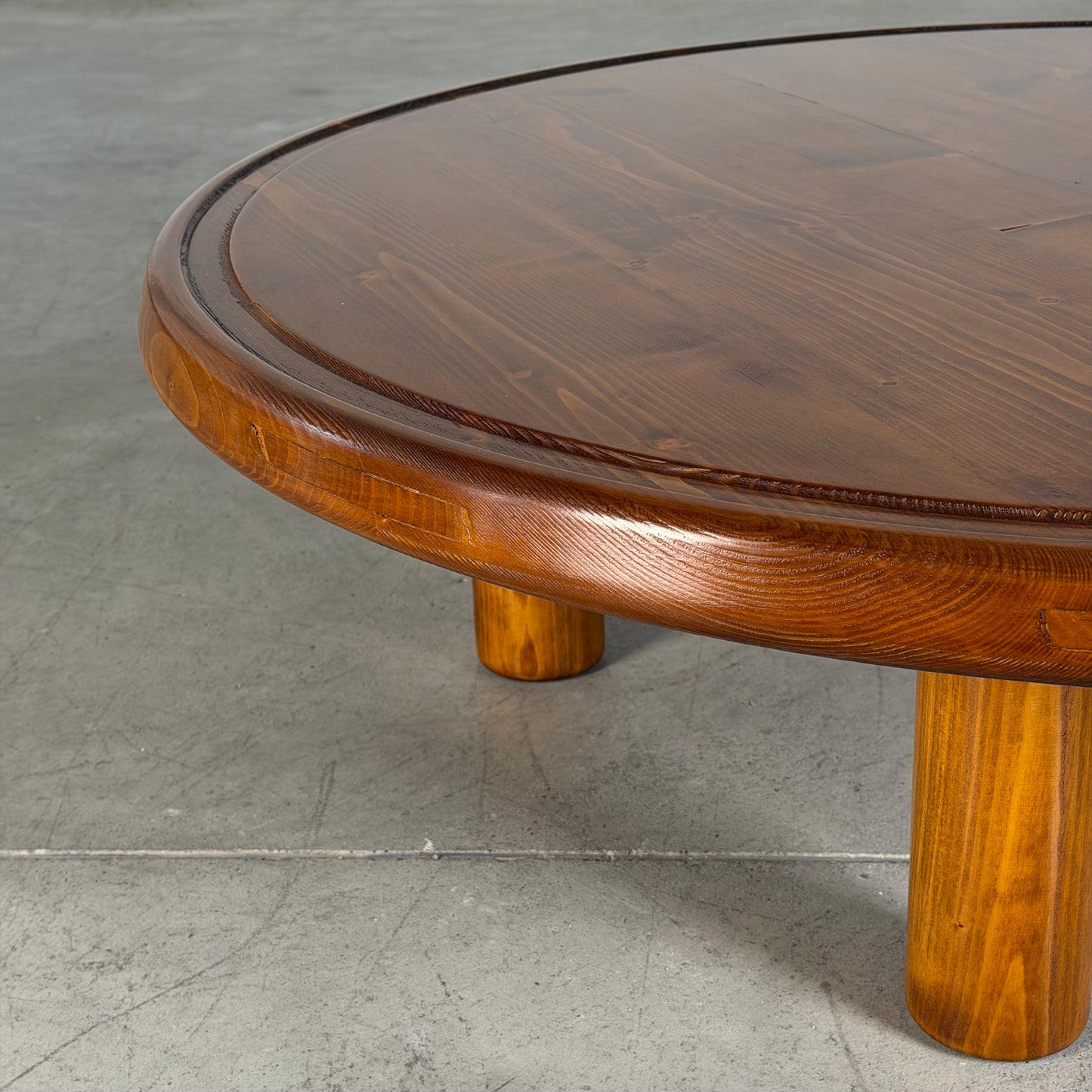 Round Pine Coffee Table, Charlotte Perriand for Les Arcs Design, France, 1960s Coffee Tables