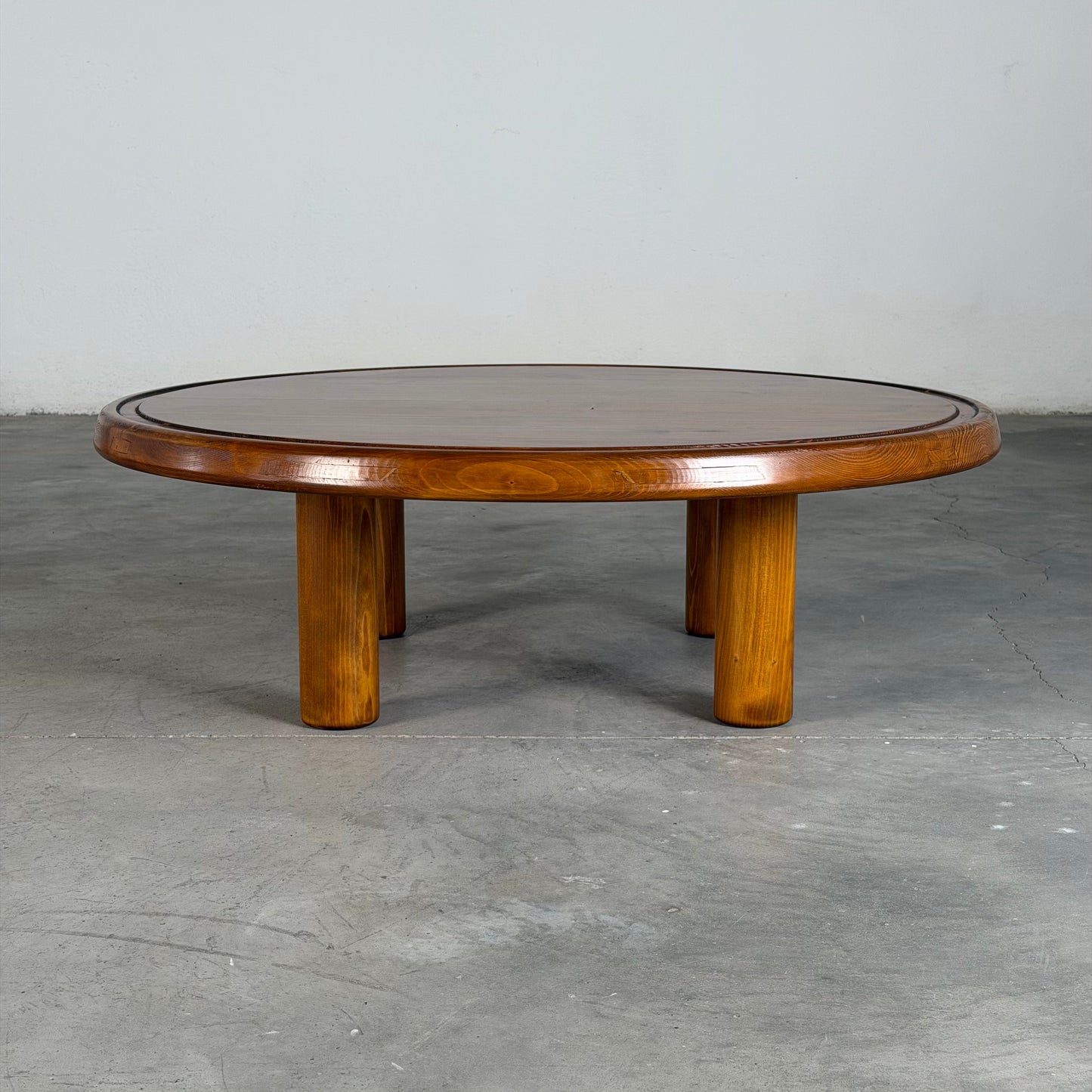 Round Pine Coffee Table, Charlotte Perriand for Les Arcs Design, France, 1960s Coffee Tables