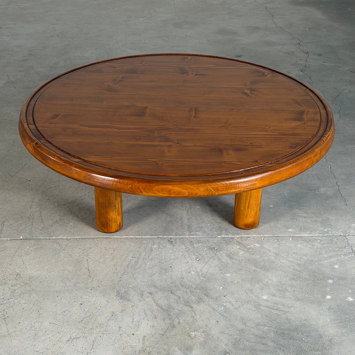 Round Pine Coffee Table, Charlotte Perriand for Les Arcs Design, France, 1960s Coffee Tables