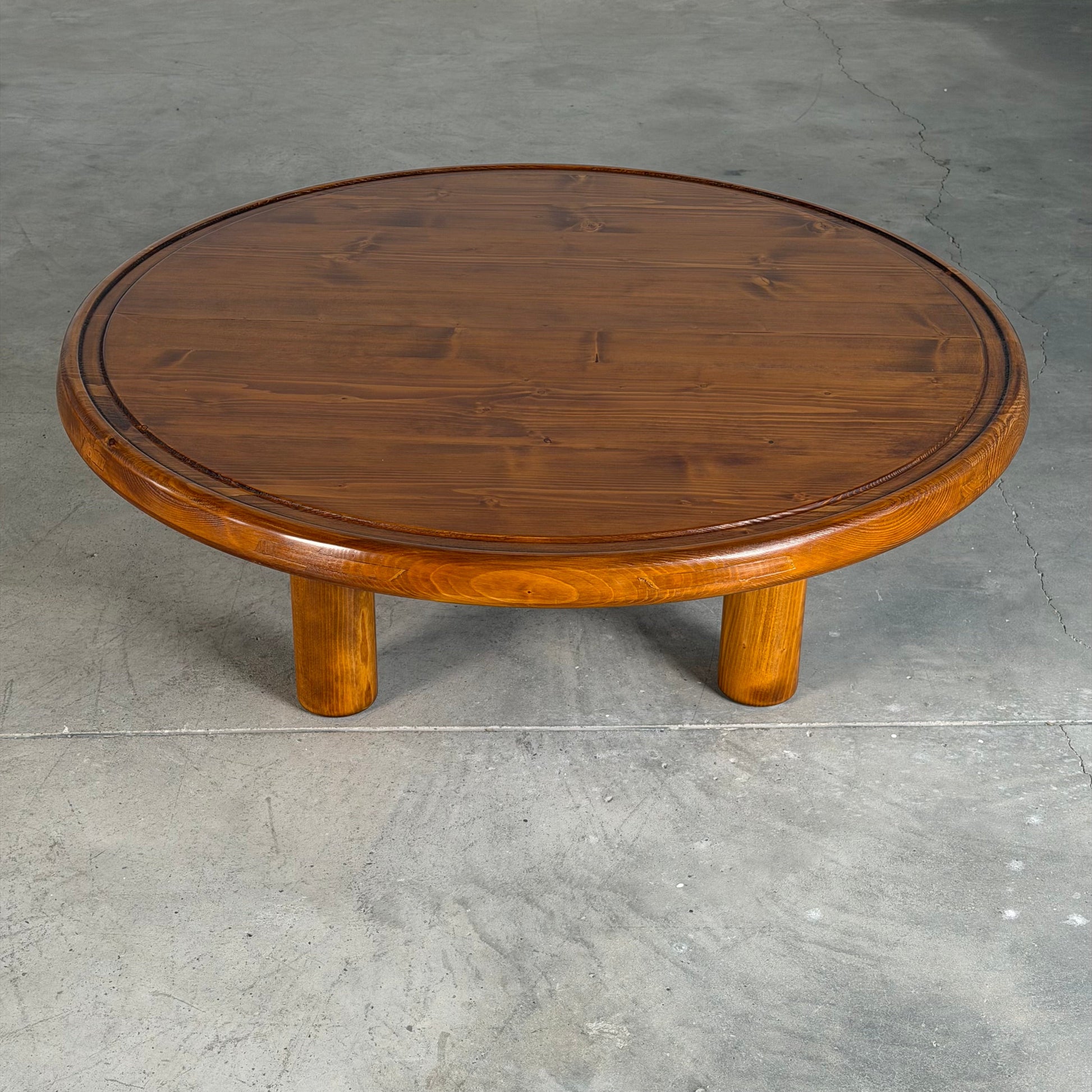 Round Pine Coffee Table, Charlotte Perriand for Les Arcs Design, France, 1960s Coffee Tables