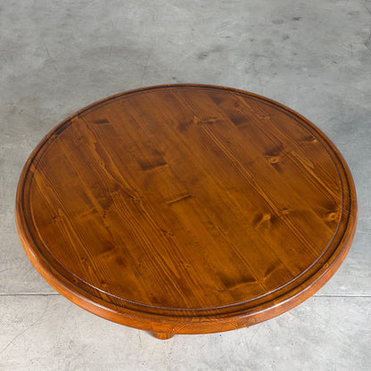 Round Pine Coffee Table, Charlotte Perriand for Les Arcs Design, France, 1960s Coffee Tables
