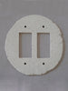 Rounded Double Gang Porcelain Light Switch Plate Hardware