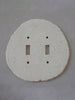 Rounded Double Gang Porcelain Light Switch Plate Hardware