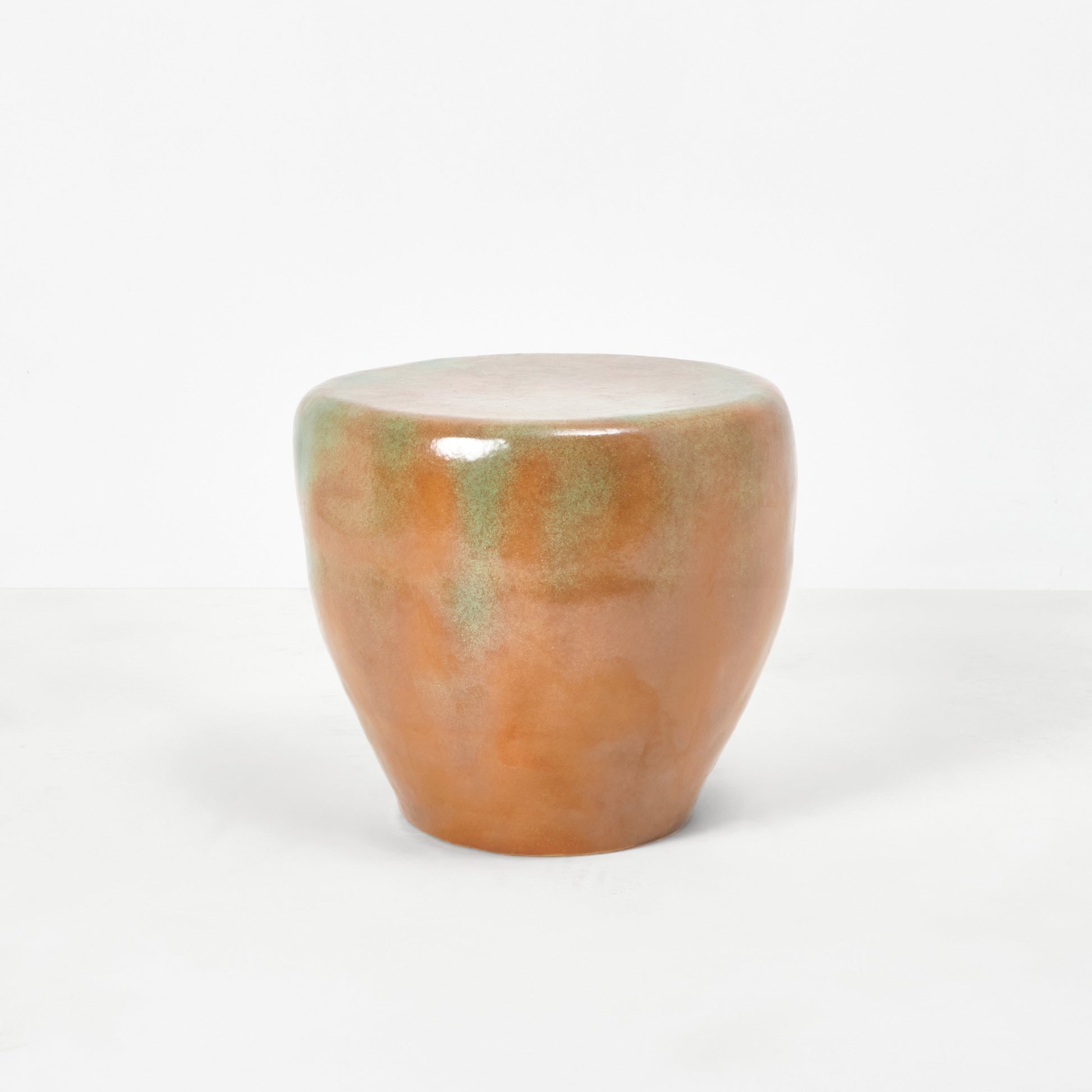 Rounded Medium Ceramic Side Table in Green Sand End Tables