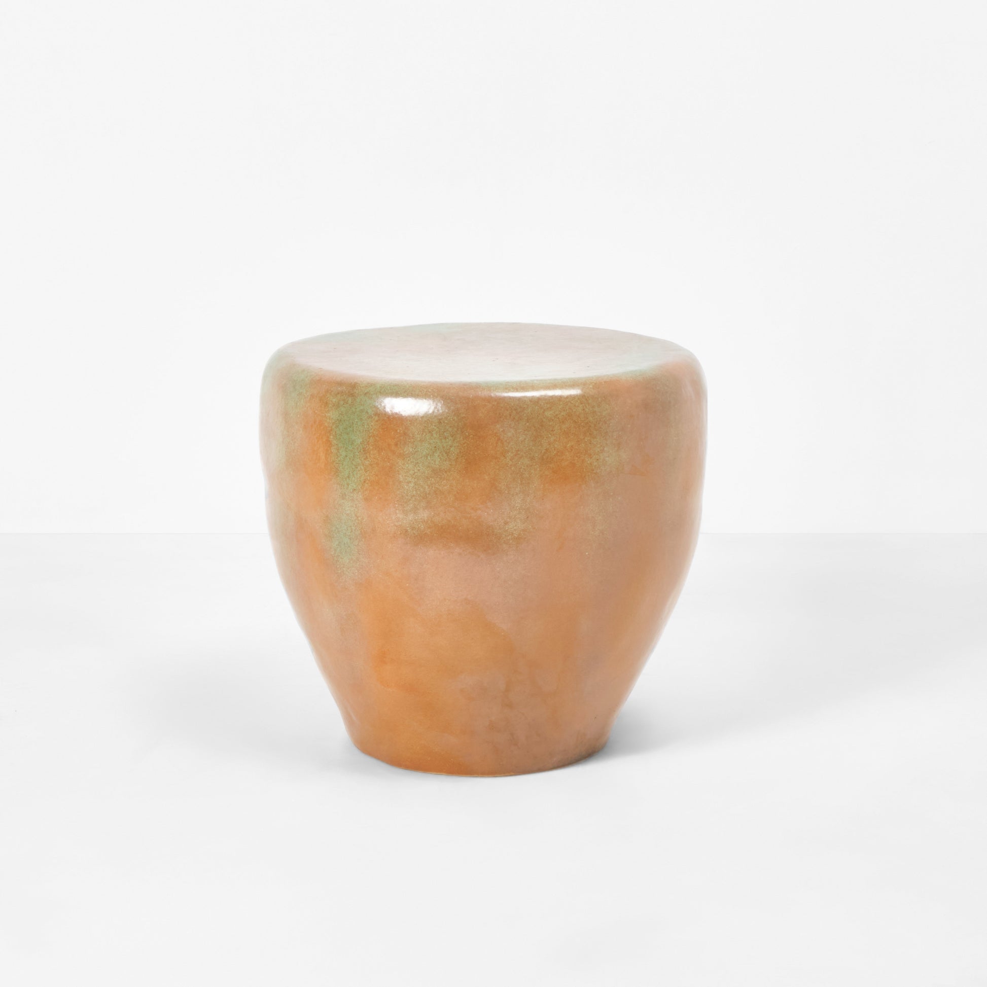 Rounded Medium Ceramic Side Table in Green Sand End Tables