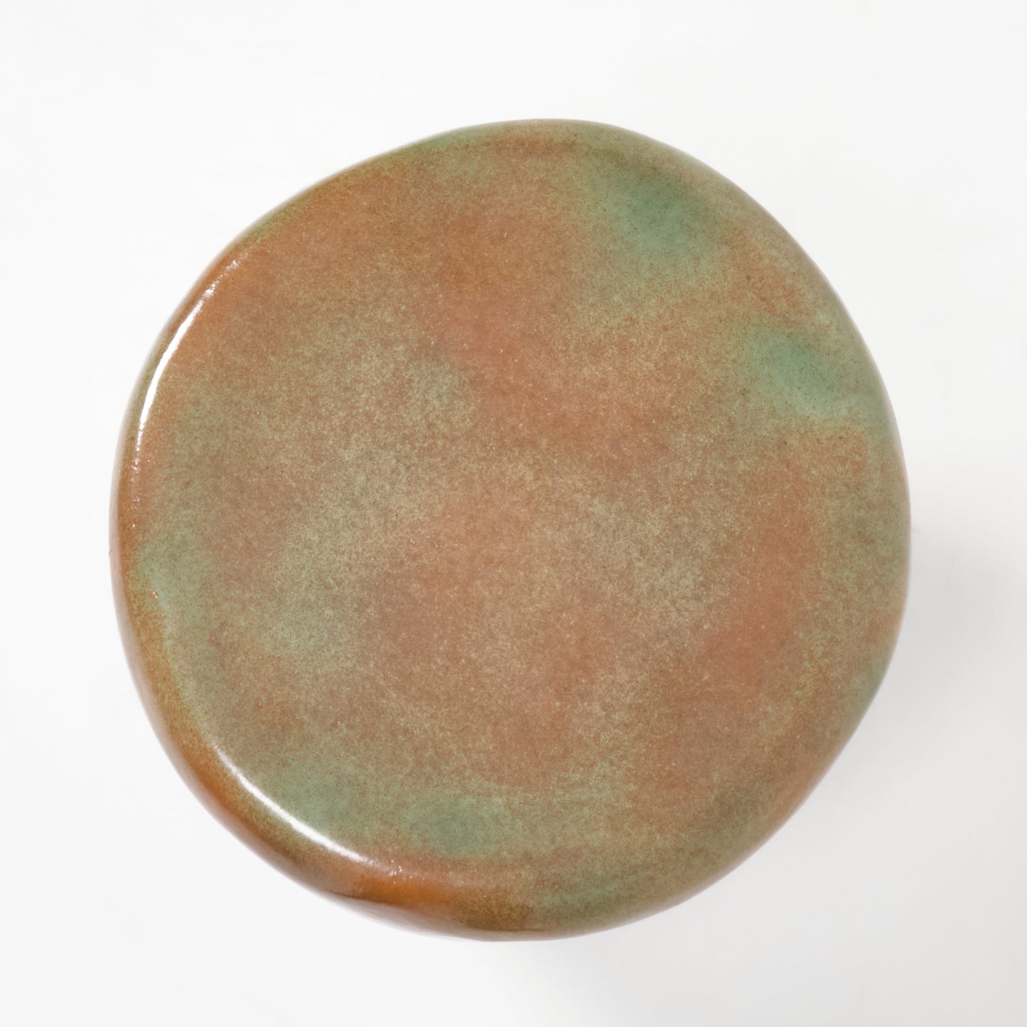Rounded Medium Ceramic Side Table in Green Sand End Tables