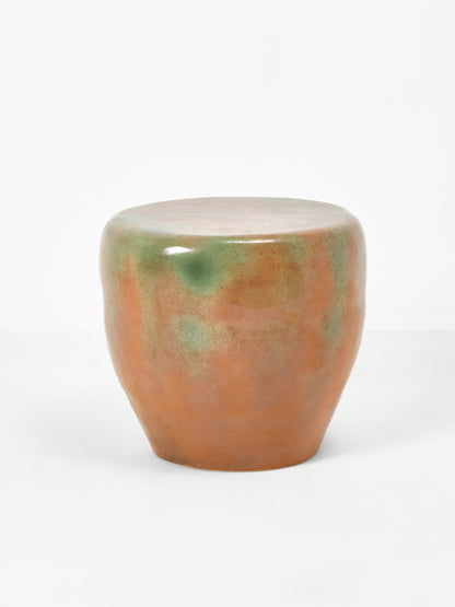 Rounded Medium Ceramic Side Table in Green Sand End Tables