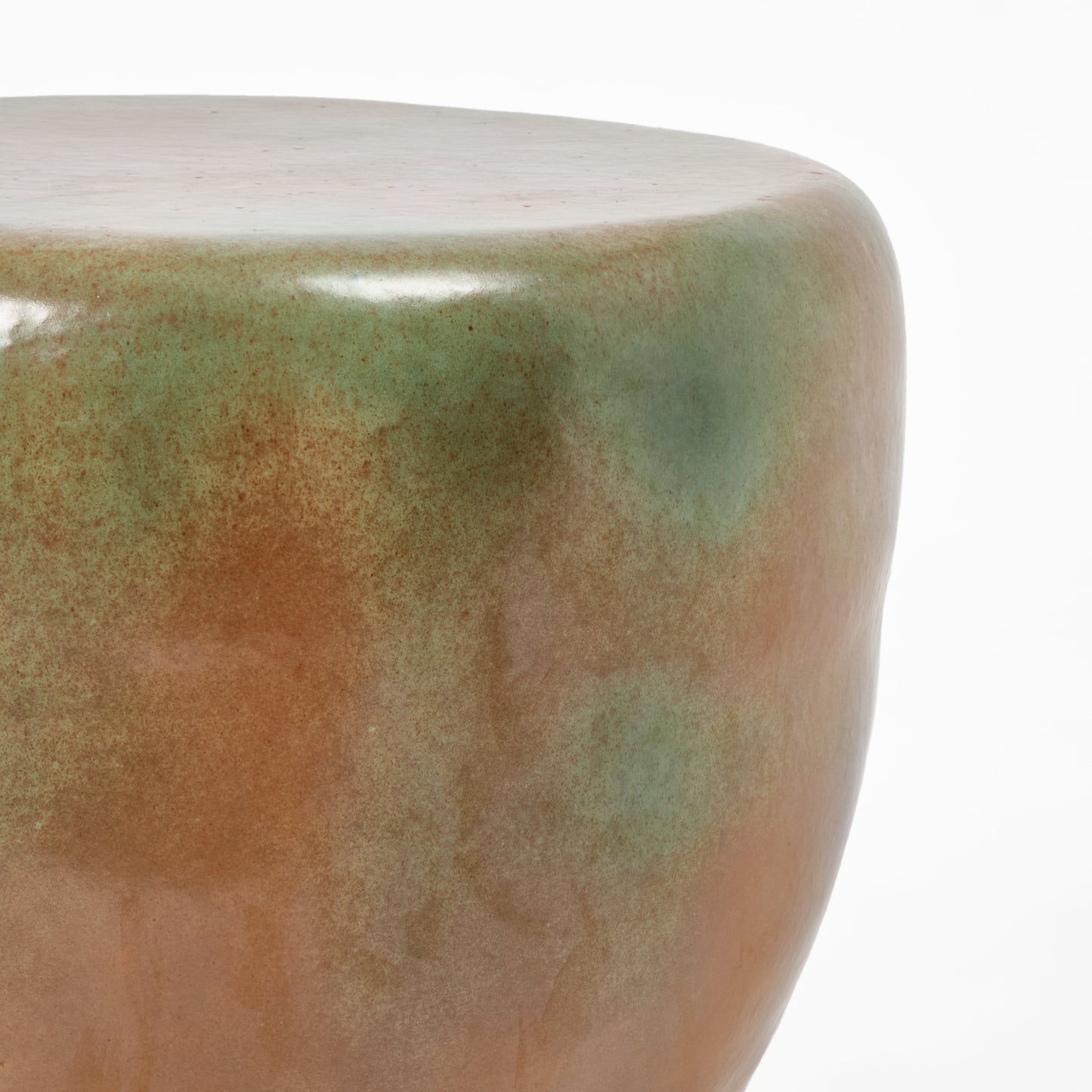 Rounded Medium Ceramic Side Table in Green Sand End Tables