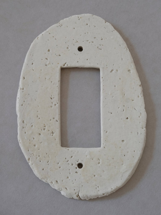 Rounded Single Gang Porcelain Light Switch Plate Hardware
