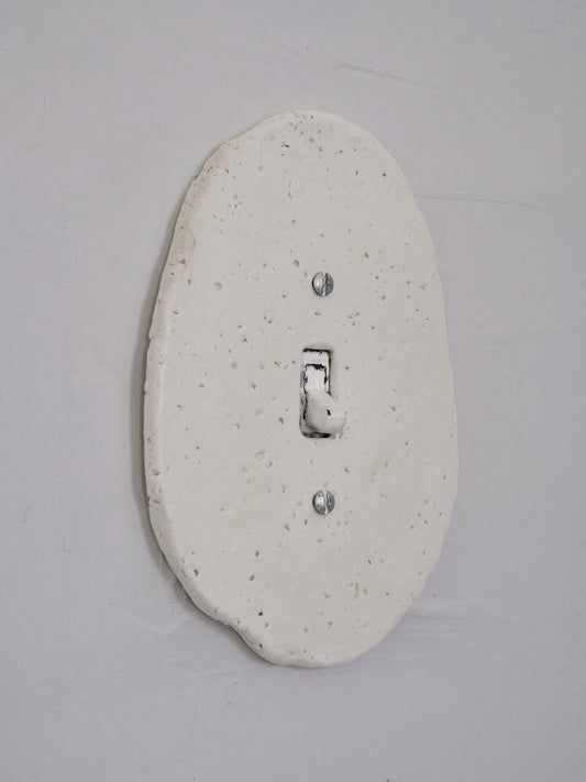 Rounded Single Gang Porcelain Light Switch Plate Hardware