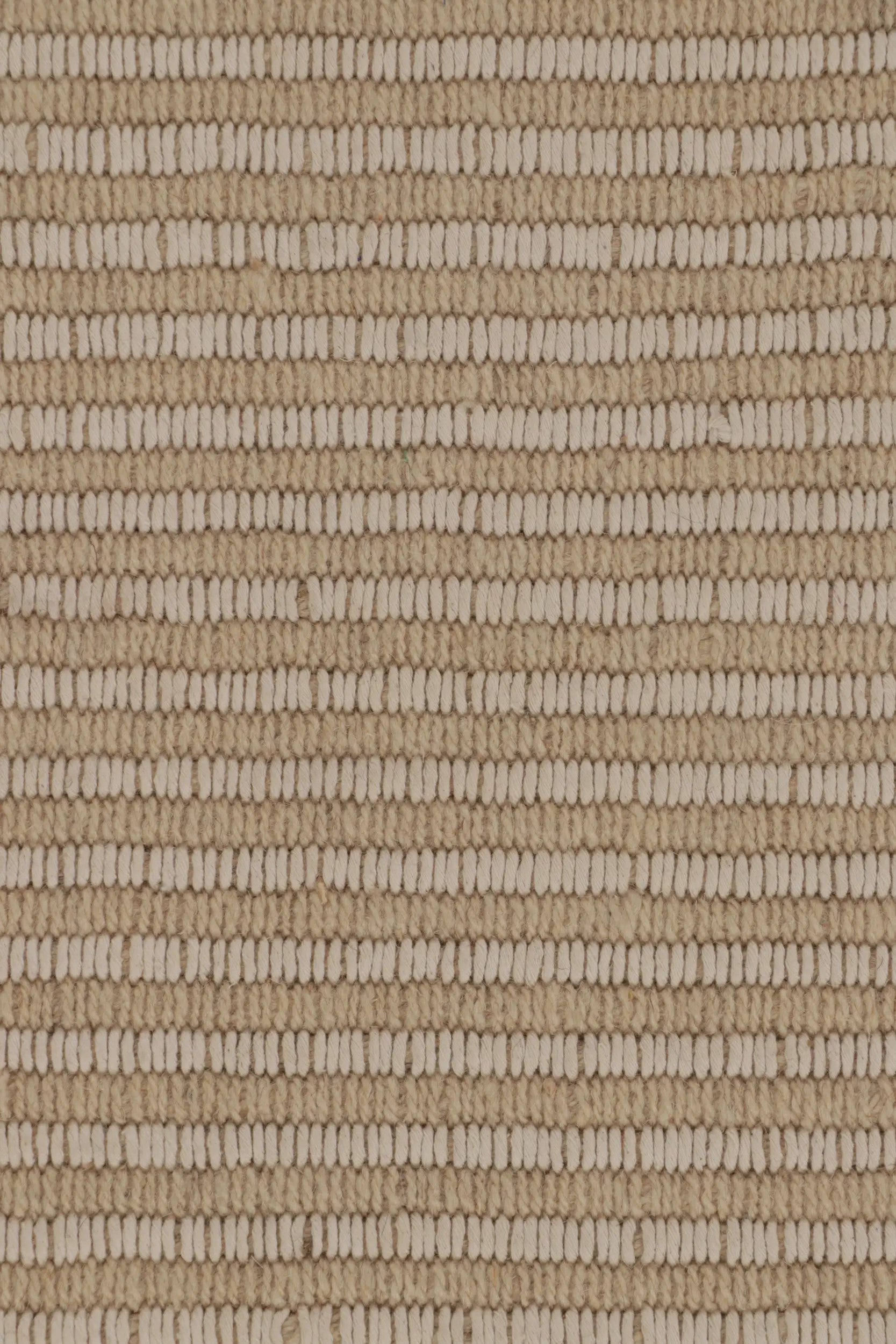 Rug & Kilim's Contemporary Accent Kilim, Square Rug in Cream and White Stripes Rugs