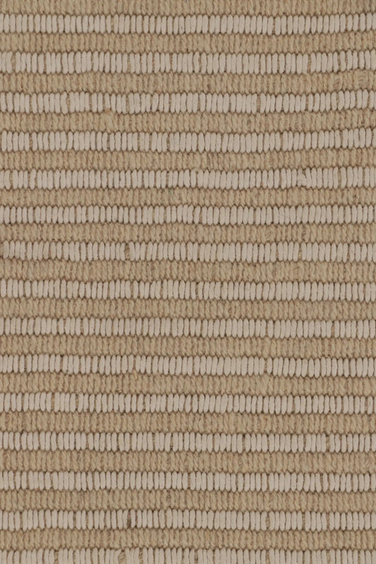 Rug & Kilim's Contemporary Accent Kilim, Square Rug in Cream and White Stripes Rugs