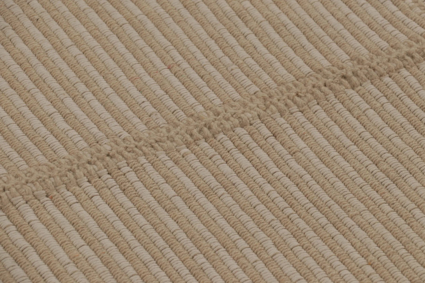 Rug & Kilim's Contemporary Accent Kilim, Square Rug in Cream and White Stripes Rugs