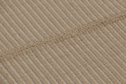 Rug & Kilim's Contemporary Accent Kilim, Square Rug in Cream and White Stripes Rugs