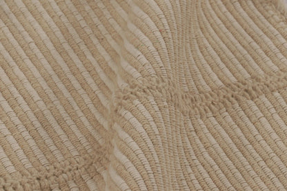 Rug & Kilim's Contemporary Accent Kilim, Square Rug in Cream and White Stripes Rugs